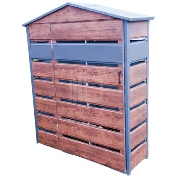 přístřešek na popelnice, spád dozadu 1,5 m x 1m antracit TS500