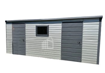 Zahradní domek 6 x 2 spád dozadu - 2x dveře + okno + antracit TS302