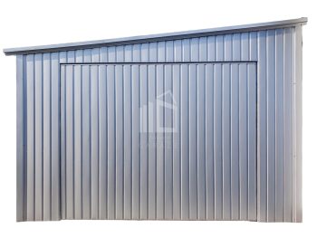Plechova garáž 4,5x9m -  výklopná vrata -  dveře - hliník -  střecha  bočni spád  TS705