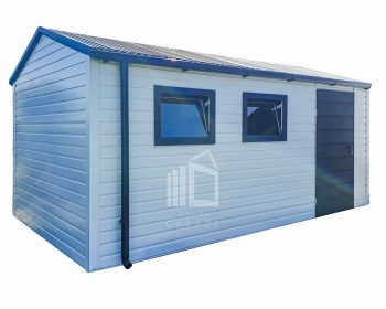 Zahradní domek 4x5m -  dveře - 2x Okno -  bílá - Antracit -  okapy -  střecha  sedlová TS736