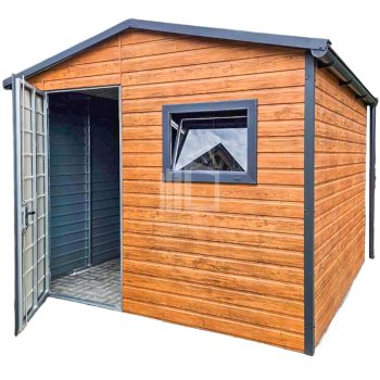 Zahradní domek 3x3 -  dveře - Okno -  okapy -  imitace střešní tašky -  světlý ořech - Antracit -  střecha  sedlová TS747