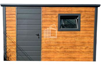 Zahradní domek 3,5x2,5m -  dveře - Okno -  světlý ořech - Imitace dřeva -  střecha  spád dozadu TS775