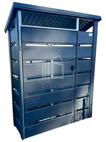 přístřešek na popelnice 130x40cm - Antracit -  střecha  spád dozadu TS779