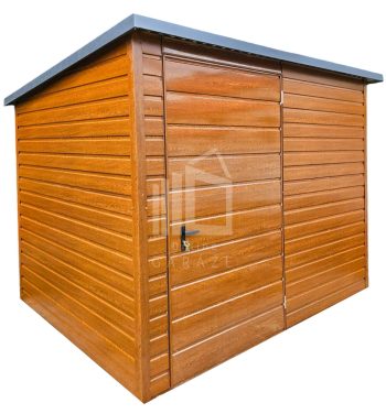 Zahradní domek 2,5x2m - dveře - světlý ořech- Imitace dřeva - střecha spád dozadu TS840