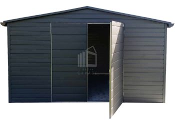 Zahradní domek 4,5x3,5m Dvoukřídlá vrata - antracit - okapy - střecha sedlová TS848