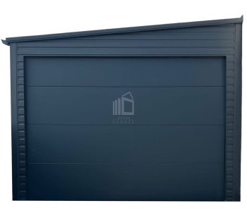 Plechova garáž 4x6m -  sekční vrata- Antracit -  střecha  bočni spád TS855