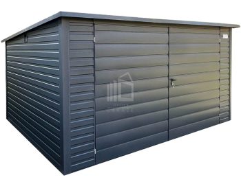 Zahradní domek 4x3m - Dvoukřídlá vrata - antracit - střecha spád dozadu TS868