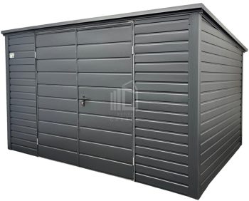 Zahradní domek 4x2,5m -  Dvoukřídlá vrata - antracit -   spád dozadu TS970