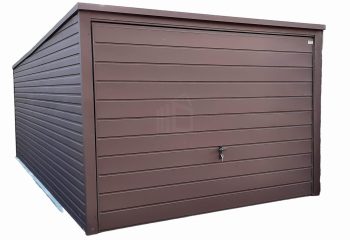 Plechová garáž 3m x 6m spád dozadu - výklopná vrata TS269 3x6
