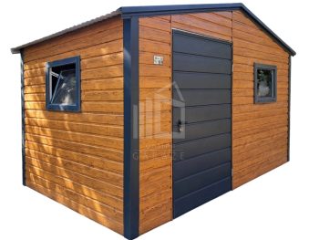 Zahradní domek 3x2m – dveře – 2x okno – světlý ořech – Imitace dřeva – střecha sedlová TS1081