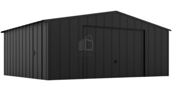 Plechova garáž 6x6m - výklopná vrata - dveře - falcovaný plech - střecha sedlová ID1010