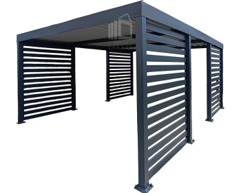 CarPort PREMIUM - Přístřešek pro auto 4x5 - antracit - doplňková zabudova ID1032