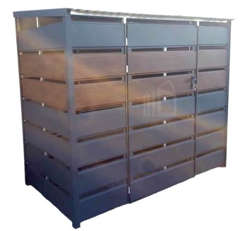 přístřešek na popelnice, spád dozadu 3x0,7m antracit + imitace dřeva  TS590