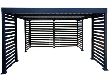 CarPort PREMIUM - Přístřešek pro auto 4x6 - antracit - doplňková zabudova ID1033