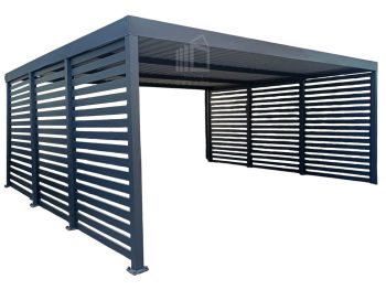 CarPort PREMIUM - Přístřešek pro auto 6x6 - antracit - doplňková zabudova ID1034