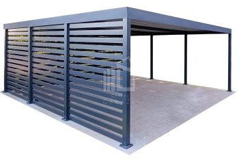 CarPort PREMIUM - Přístřešek pro auto 9x6 - antracit - doplňková zabudova ID1035
