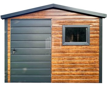Zahradní domek 2,5×2,5 m – dveře – okno – světlý ořech – imitace dřeva – sedlová střecha ID1070