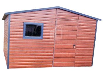 Zahradní domek 5m x 3m, sedlová střecha - dveře - okno - imitace dřeva, světlý ořech TS518 5x3