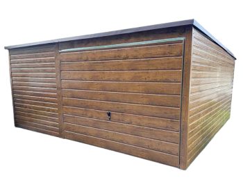 Plechová garáž 5m x 6m,  spád dozadu, vrata + okno TS517 5x6