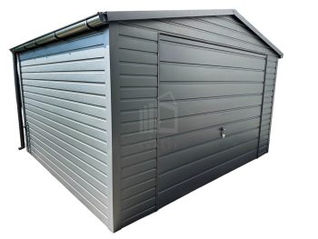 Plechová garáž 4m x 5m - výklopná vrata + okapy - antracit  4x5 TS494