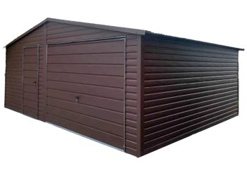 Plechová garáž 6m x 6m - výklopná vrata - dveře  TS486 6x6