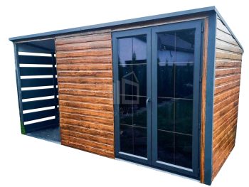 Zahradní domek 3m x 2m + přístřešek 1,5m, spád dozadu TS372 3x2