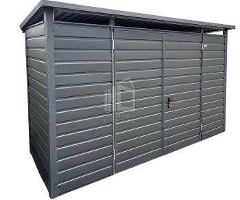 Zahradní skřín 3,5x1,5m - Dvoukřídlá vrata - antracit - střecha spád dozadu ID1163